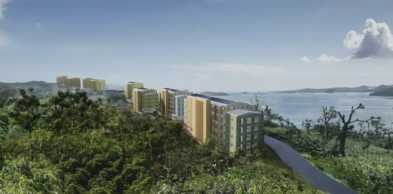 Rendu du projet immobilier Kiskalis 1 à Tsoundzou, vue depuis la baie